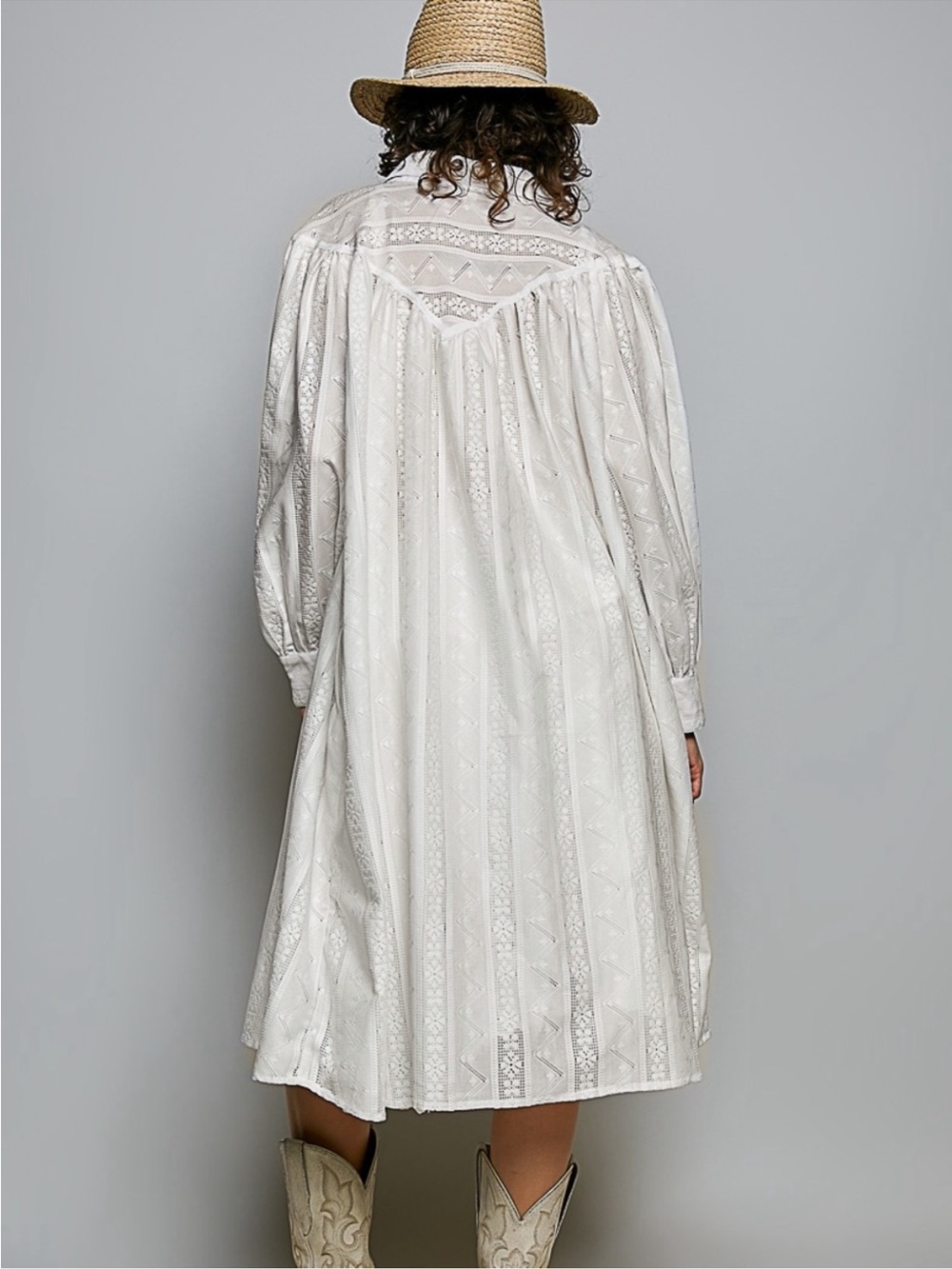 New. POL. Oversized long embellished shirt dress. Fits 14-18 US - Picture 4 of 5